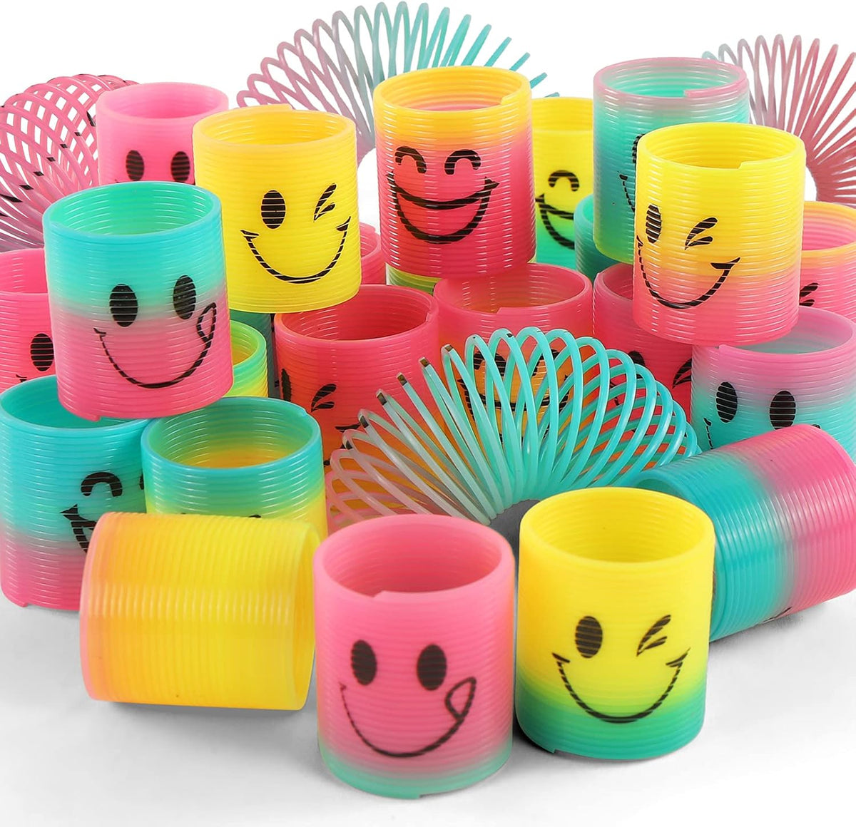 24 Pack Spring Rainbow Magic Fidget Stress Coil Mini Springs Bulk Toys for Party Favor Carnival Prize Birthday Goodie Bag Stuffers for Kids Boys Girls… (24)