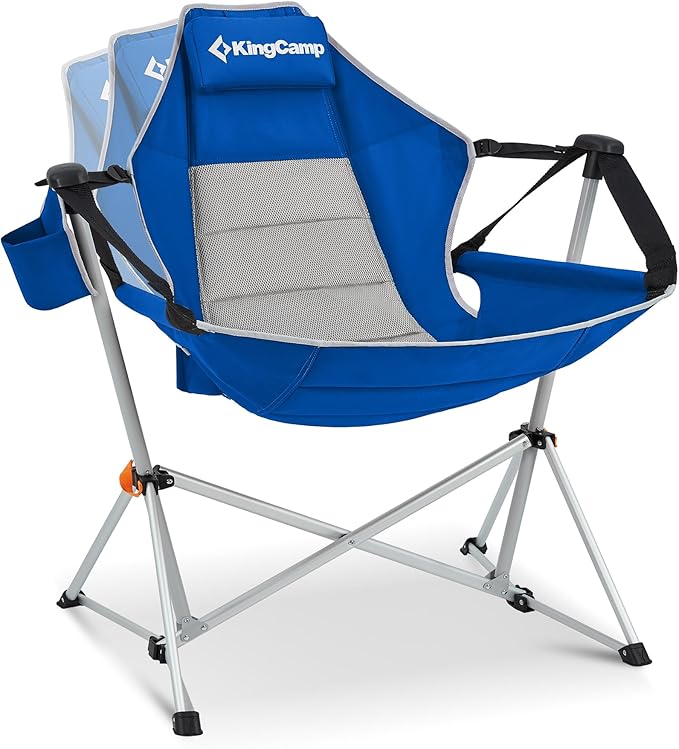 KingCamp Hammock Camping Chair, Swinging Portable Folding Camp Chairs for Adults Max 400lbs Heavy Duty Foldable Oversized Rocker with Aluminum Alloy Frame Cup Holder for Outdoor Beach Patio Sport
