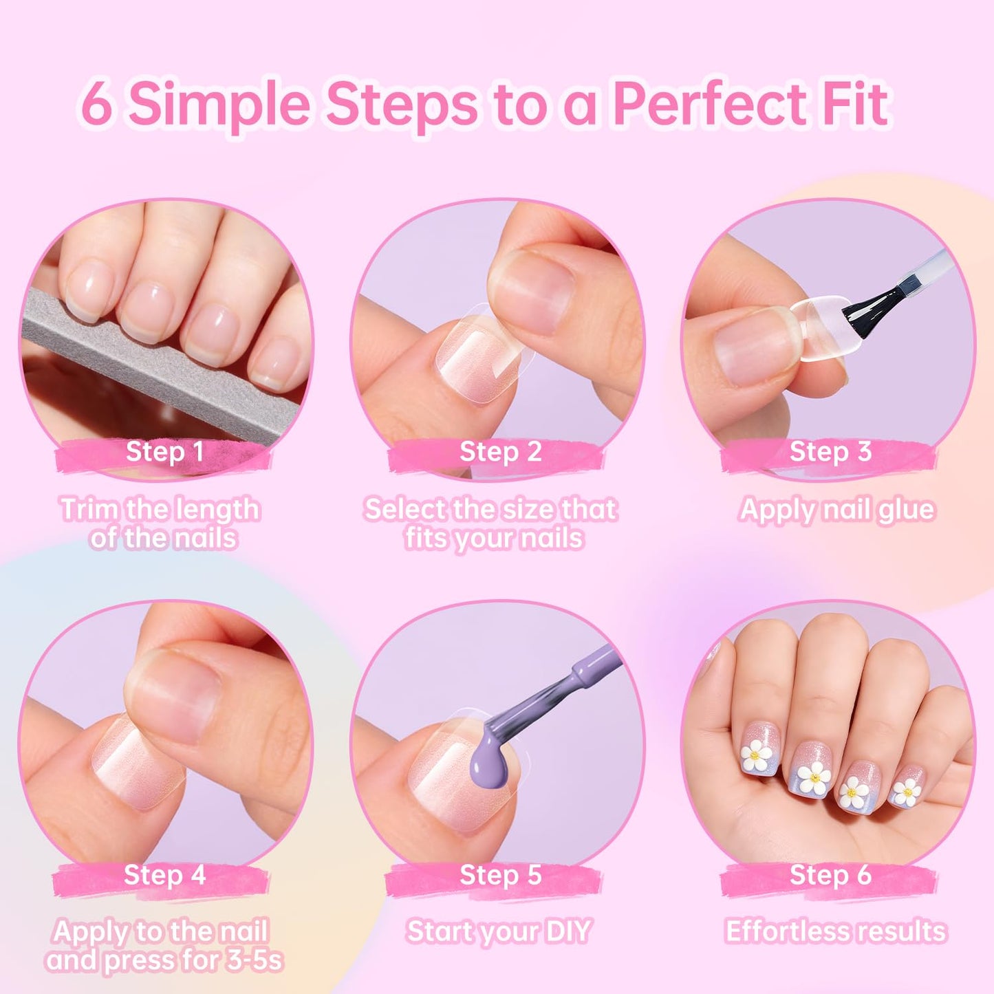 Ranrose Almond Nail Tips Bundle – 240PCS Long Almond Full Cover Press On Nail Tips (12 Sizes) + 360PCS Kids Squared Oval Press On Nails for Girls 4–8, Half Matte DIY Manicure Set