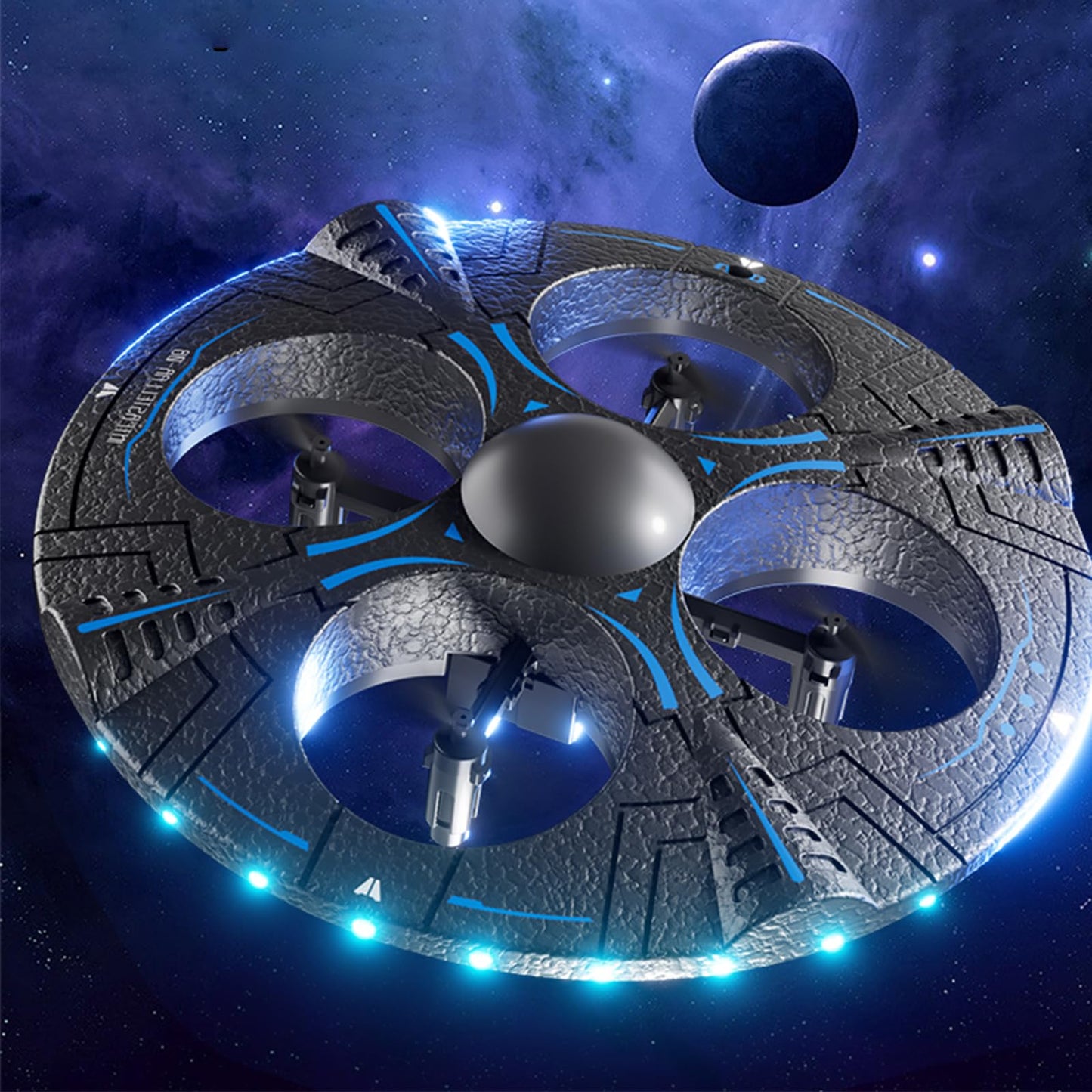 Foam UFO Drone - RC Plane with Radiant LED Lights, Easy Remote Control Airplane for Beginners, Auto Hover & 360° Flips, 2 Batteries for 15 Mins Flight, Indoor & Outdoor Toy Gift (red)