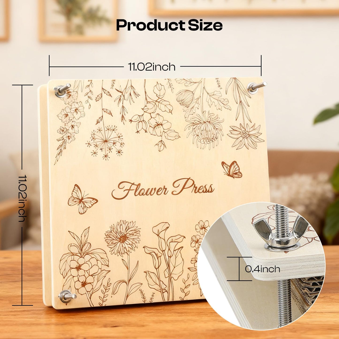 Caydo Large Flower Press Kit for Adults & Teens, 11"x11" 10 Layers Flower Pressing Kit for Pressed Flowers, Herbs & Leaves, Flowers Bouquet Preservation Kit for Bookmarks, Wedding and Craft Projects