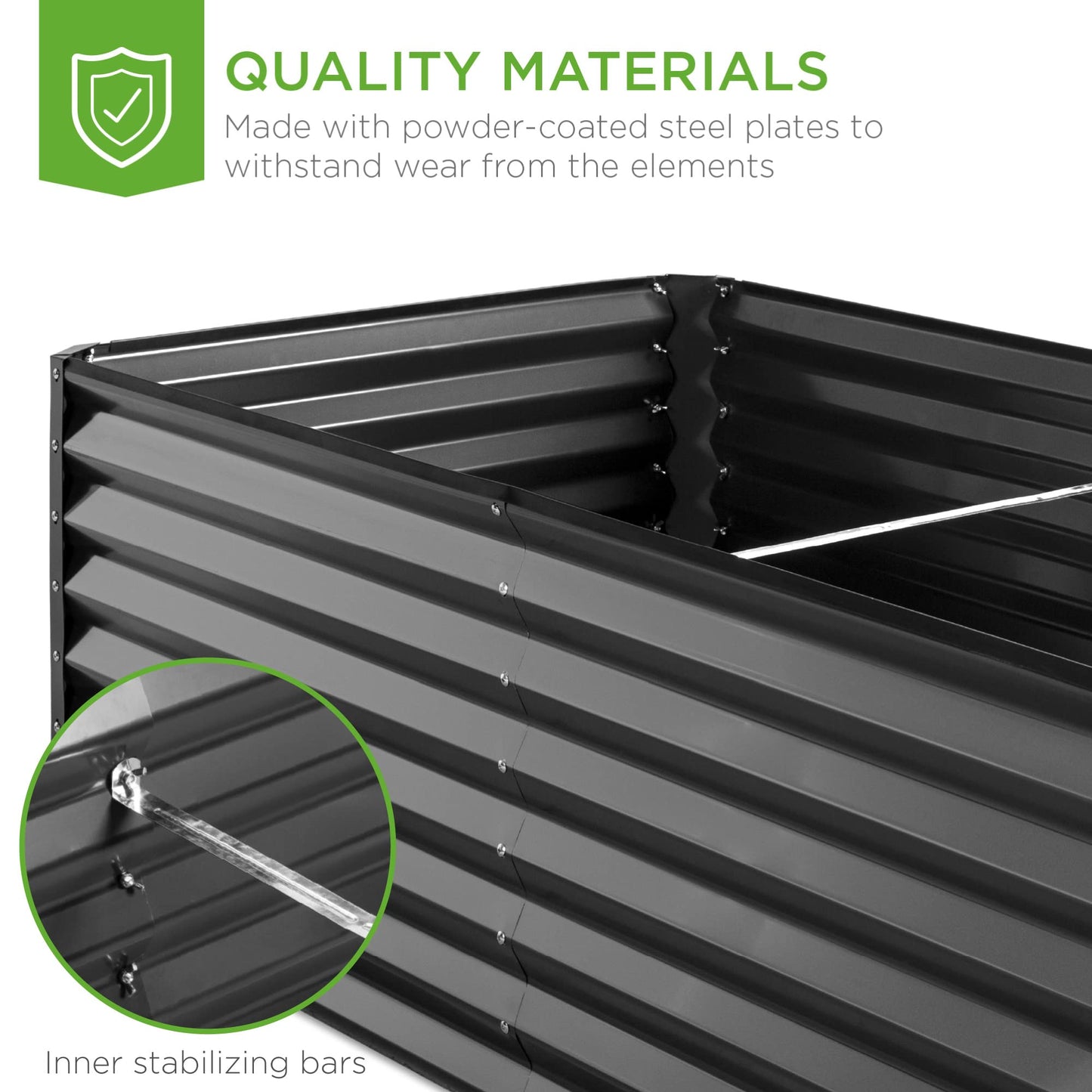Best Choice Products 6x3x2ft Outdoor Metal Raised Garden Bed, Deep Root Box Planter for Vegetables, Flowers, Herbs, 269 Gallon Capacity, 100% Non Toxic Materials - Gray