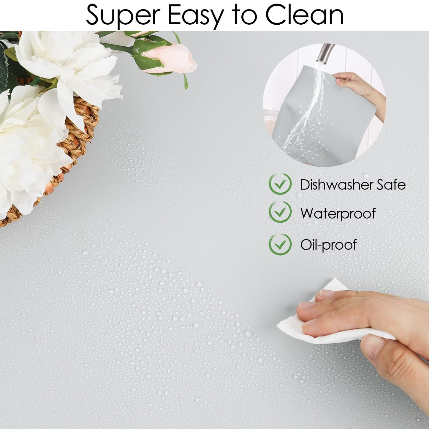 Extra Large Silicone Mat, 31.5x23.6 Inch Heat Resistant Mat for Kitchen Counter, Non-Stick Silicone Baking Mat for Dough and Pastry, Thick Silicone Pad Countertop Protector, Gray