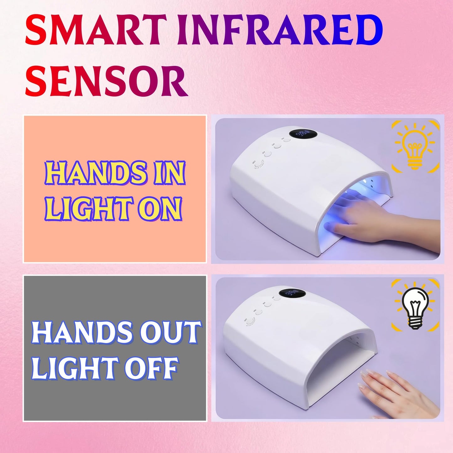 Nailartane Cordless UV Nail Lamp, 96W UV LED Nail lamp for Gel Polish & Acrylic Nails, Fast Curing Nail Light with 4 Timers, Detachable Base, Auto Sensor, 45 LED Beads, Salon & Home Use (White)