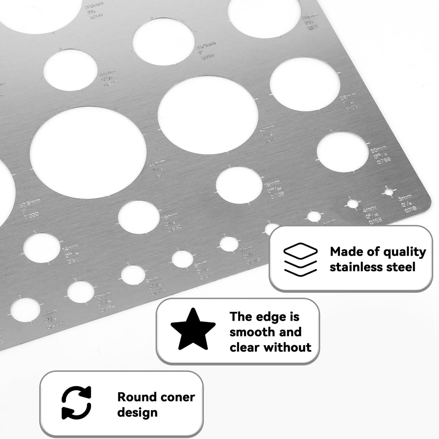 4 Pcs Metal Geometric Stencils Set Circle Ellipse Square Teardrop Templates for Drafting Round Stencil Jewelry Making Art Oval Tool Metric Ruler for Office and DIY Bracelets Earrings Craft