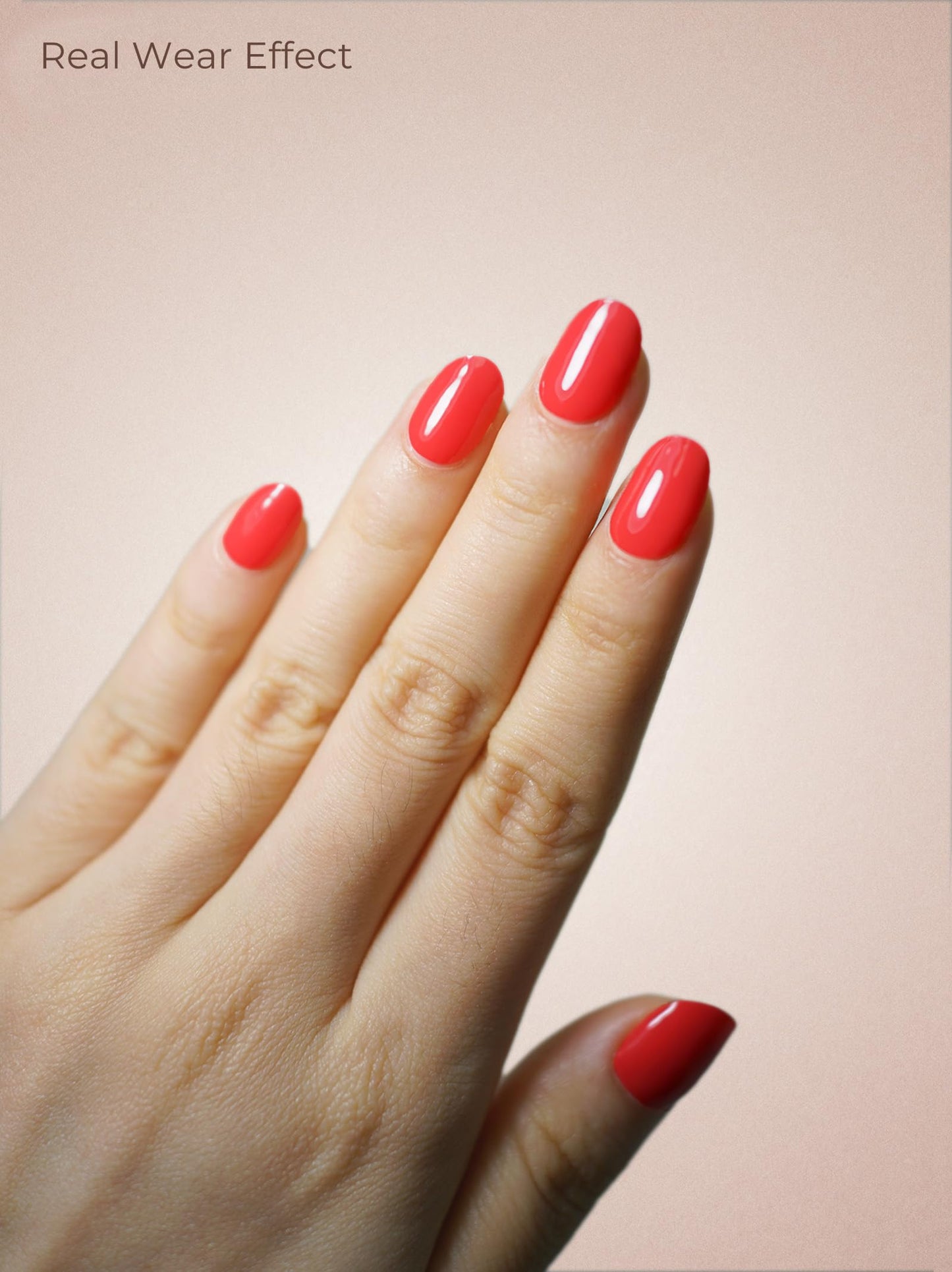Beaolata Real Gel Nail Strips (No UV Light Needed) - 44Pcs Salon Quality Nail Stickers - Long Lasting Polish Wraps for Women, Easy Apply & Remove (Cherry Pop Red)