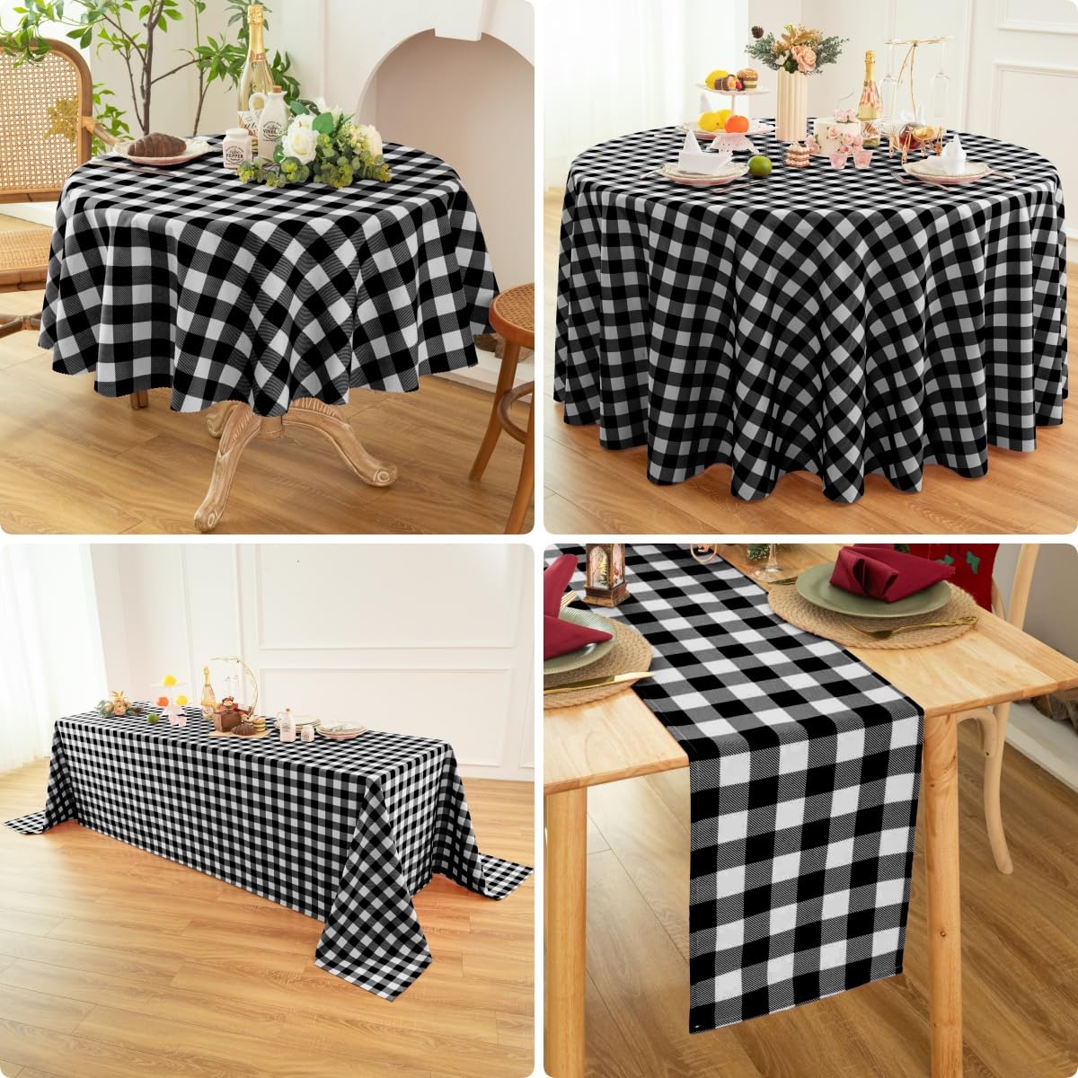 Classic Gingham Plaid Tablecloth Fabric