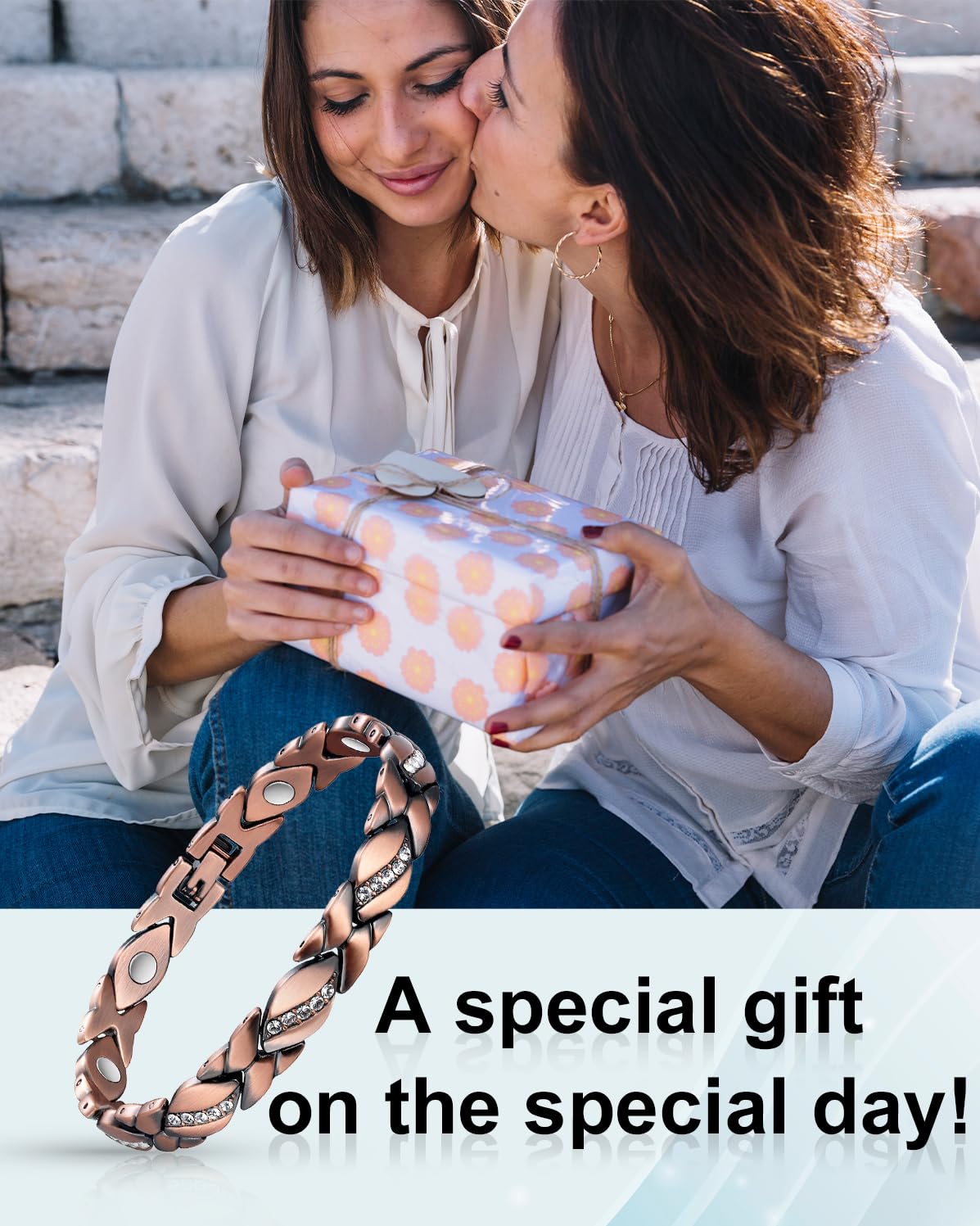MagVIVACE Pure Copper Bracelet for Women, Magnetic Bracelets with 3500 Gauss Magnet(C)
