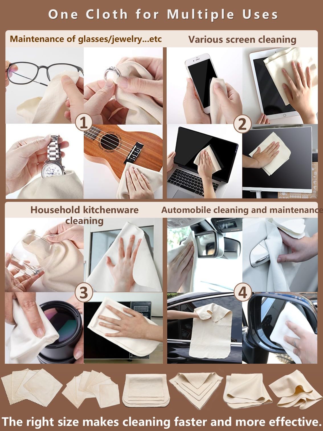 Glasses Cleaning Cloth Chamois Leather Natural Premium Cloth