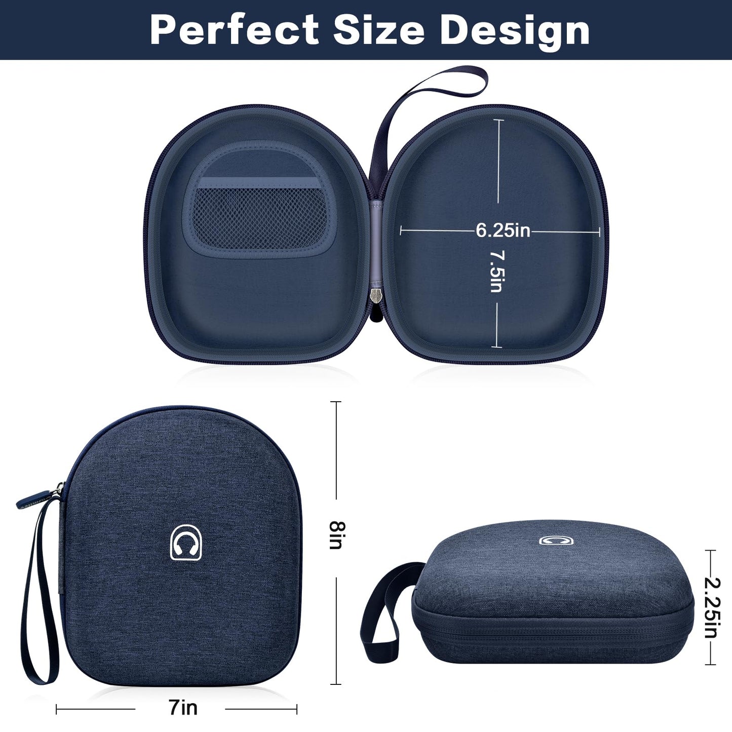 Protective Hard Shell Headphone Case for Sony WH-CH520/ WH-1000XM4, for JBL Tune 720BT/510BT, Shockproof Travel Storage Bag with Mesh Pocket, Earbud Carrying Pouch for Gym, Office, Commute (Box Only)