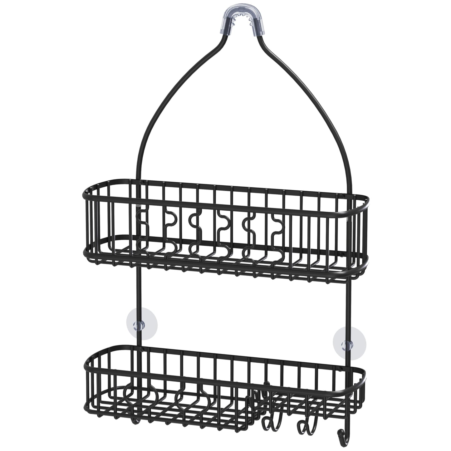 Simple Houseware Bathroom Hanging Shower Head Caddy Organizer, Black