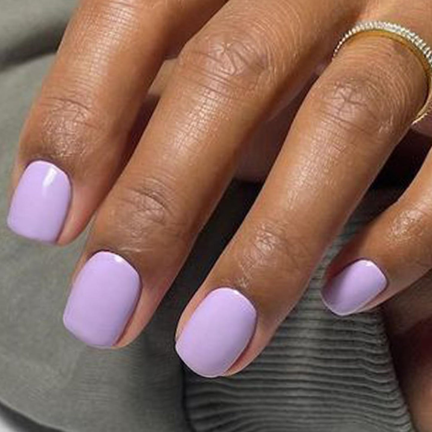 GLAMERMAID Short Press on Nails Sets Squoval,Black and Light Purple Glossy Glue on Nails,48 Pcs 2 Sets Reusable UV Finish Fake Nails Acrylic False Nails Manicure Kits for Women Gift