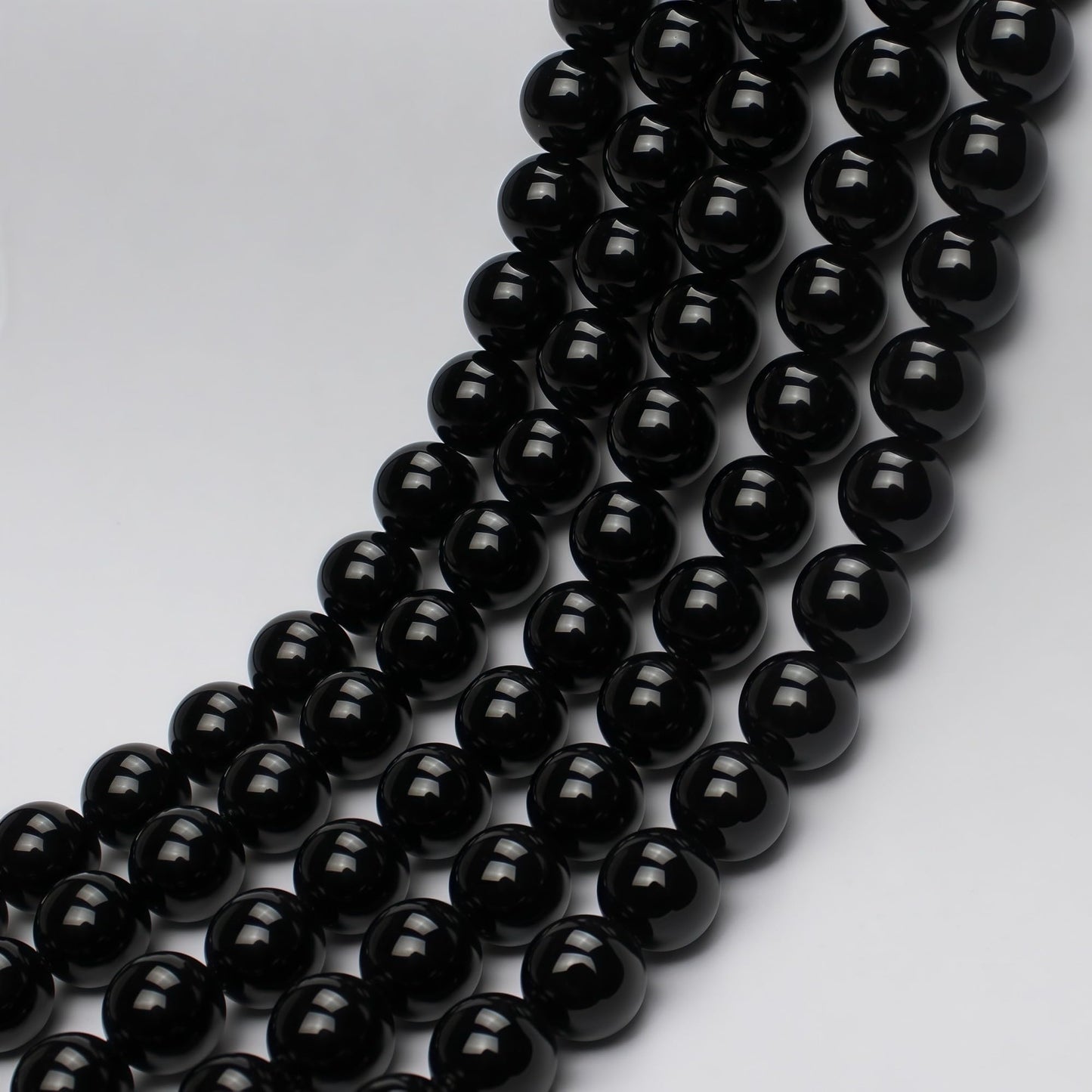 MJDCB Natural Stone Bead Black Onyx Gemstone Loose Beads for Jewelry Making Bracelet Necklace 8mm