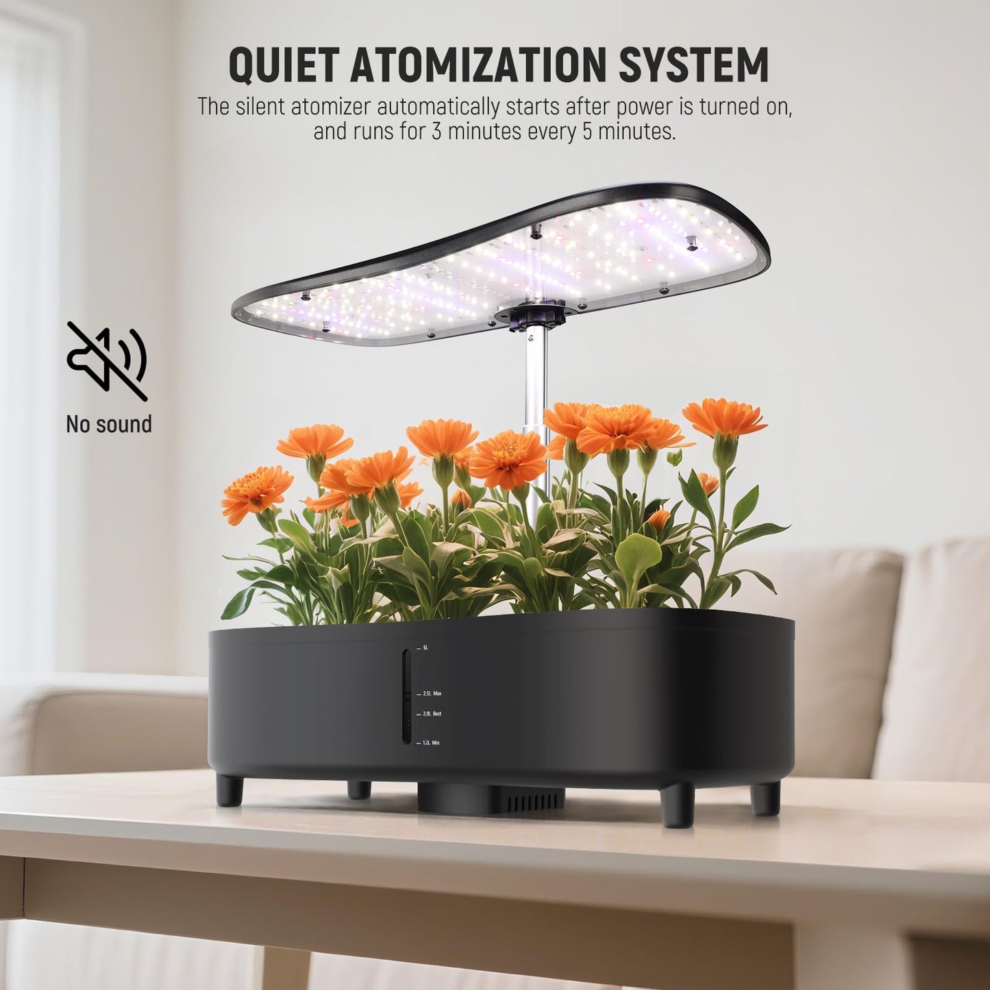 NEEWER Basics Silent Aeroponics Growing System Kit, Hydroponics with Atomization Tech LED Grow Light 3 Modes 15 Seed Pods Timer LCD, Indoor Gardening Plant Food Vegetable Herb Garden Planter, HGS02
