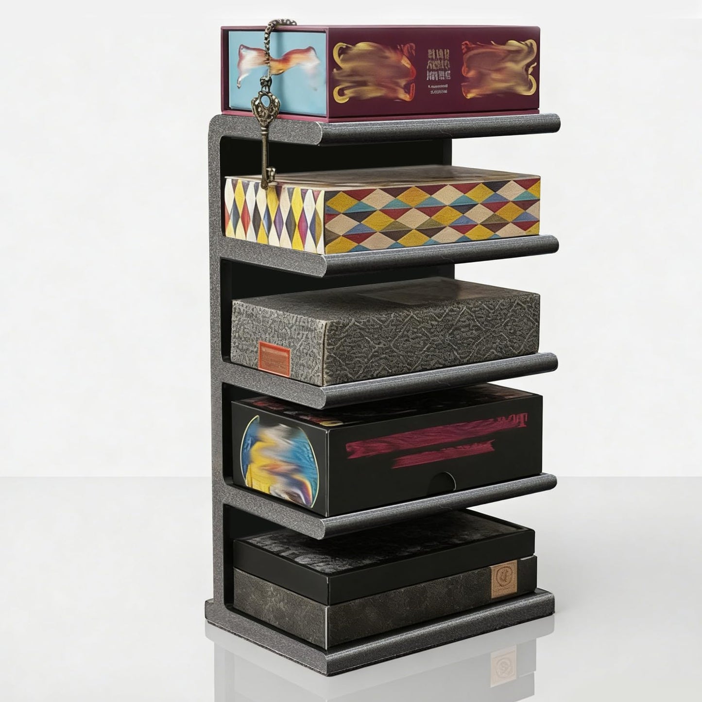 stazuvrt Tarot Deck Floating Shelf, 5 Decks Witchy Altar Decor & Organizer, Small Floating Book Plant Shelves for Tarot & Oracle Deck(Cards Not Included)