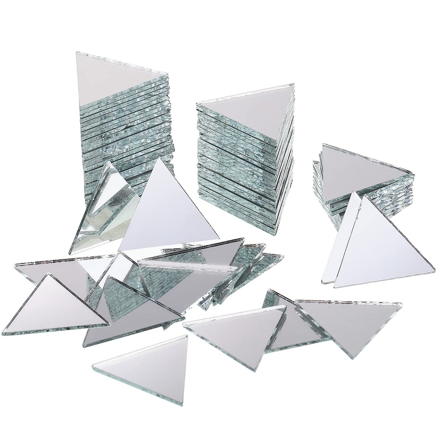 Jetec 300 Pieces Mirrors Tiles Triangular Small Mirrors Mosaic Tile DIY Glass for Art Wall Door Home Decorations