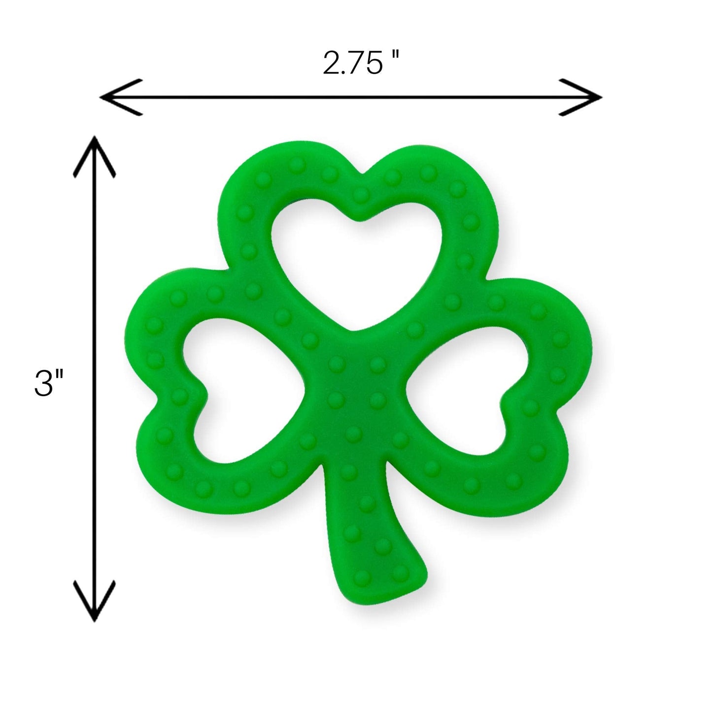 Clover Child Irish Baby Teething Toy - Shamrock Clover Teether & Pacifier Clip- Multi Textured, Soft, BPA Free Silicone