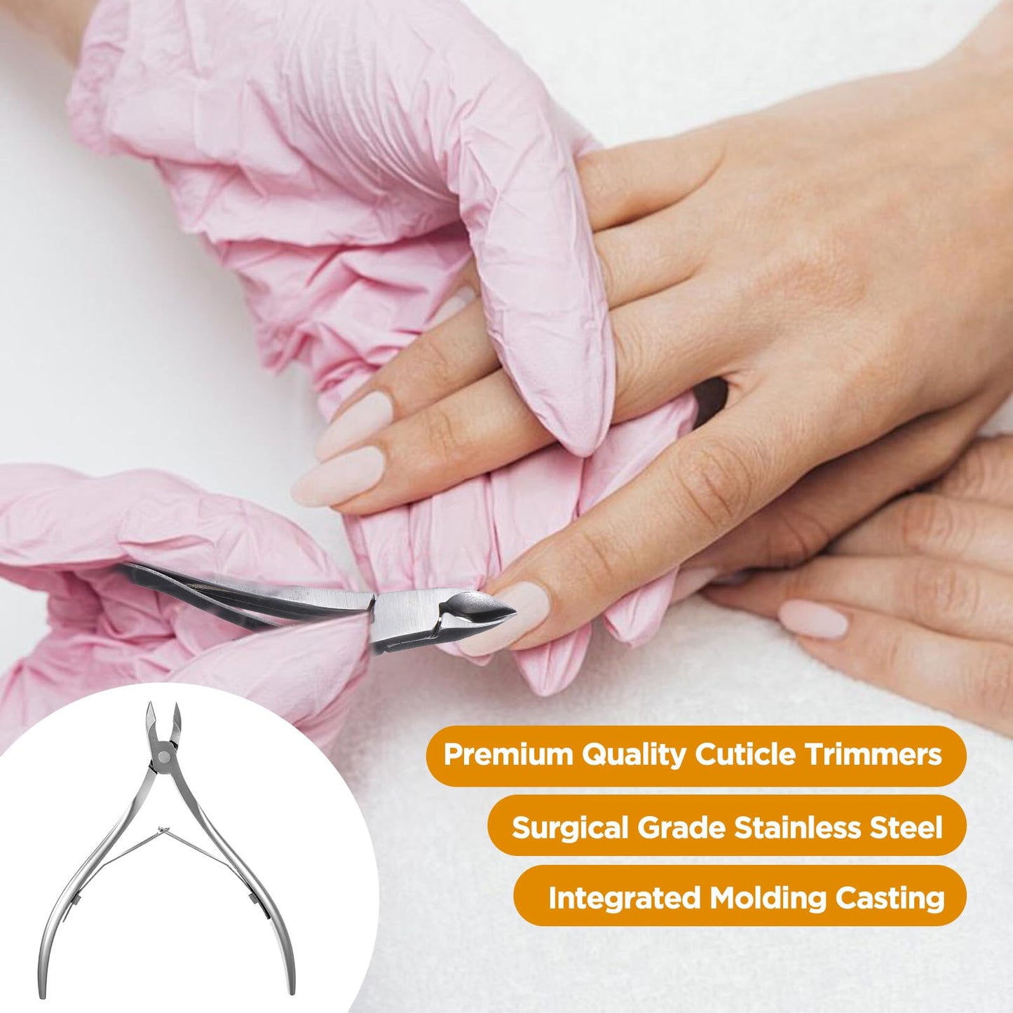 Ptwola 12 Packs Professional Cuticle Trimmer Nippers Stainless Steel Nail Cuticle Cutter Sharp Pointed Blade Dead Skin Remover Clipper Scissor Pedicure Manicure Tool for Fingernails Toenails Care