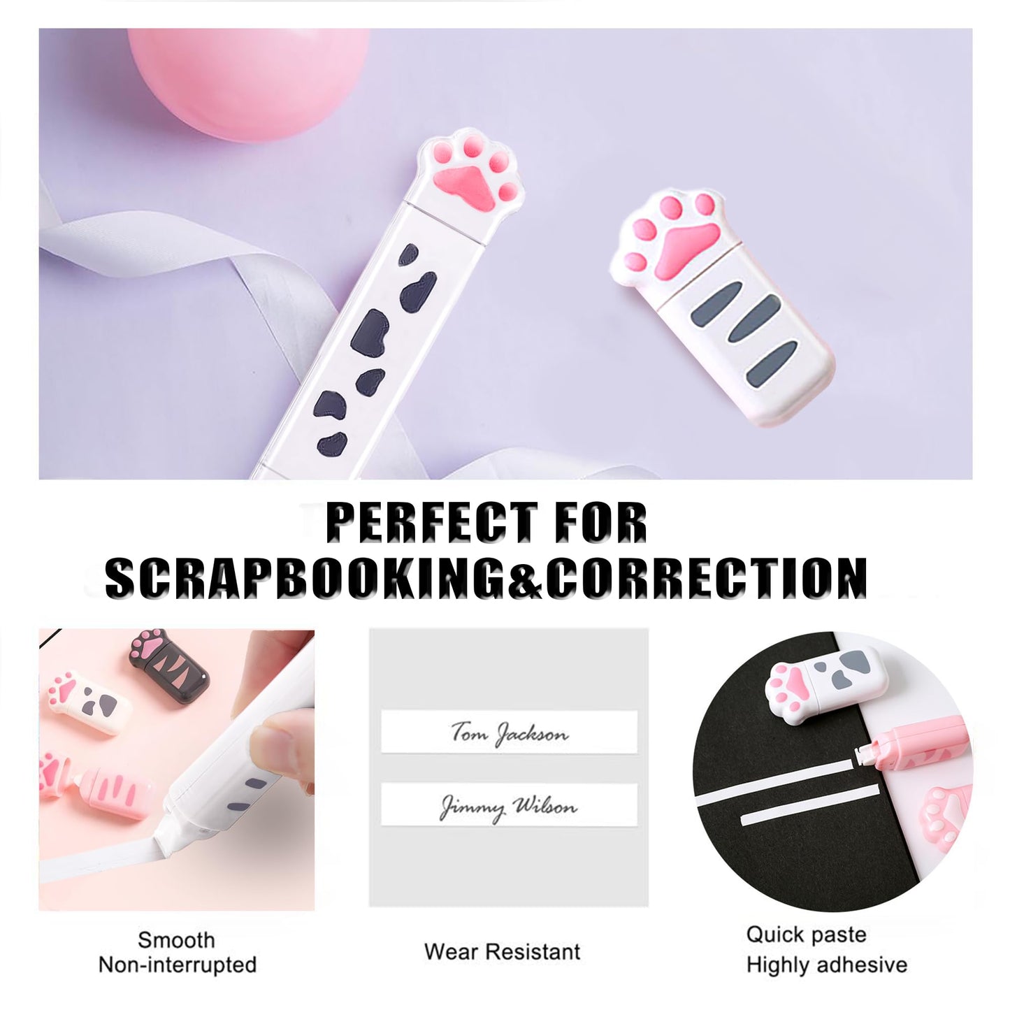 BITOSEE 9Pcs Cute School Supplies, Cute Stationery,Includs Pencil Sharpener,Eraser, Correction Tape,Sticky Notes, Ruler, Scissors,Utility Knife, for Cute Office Supplies