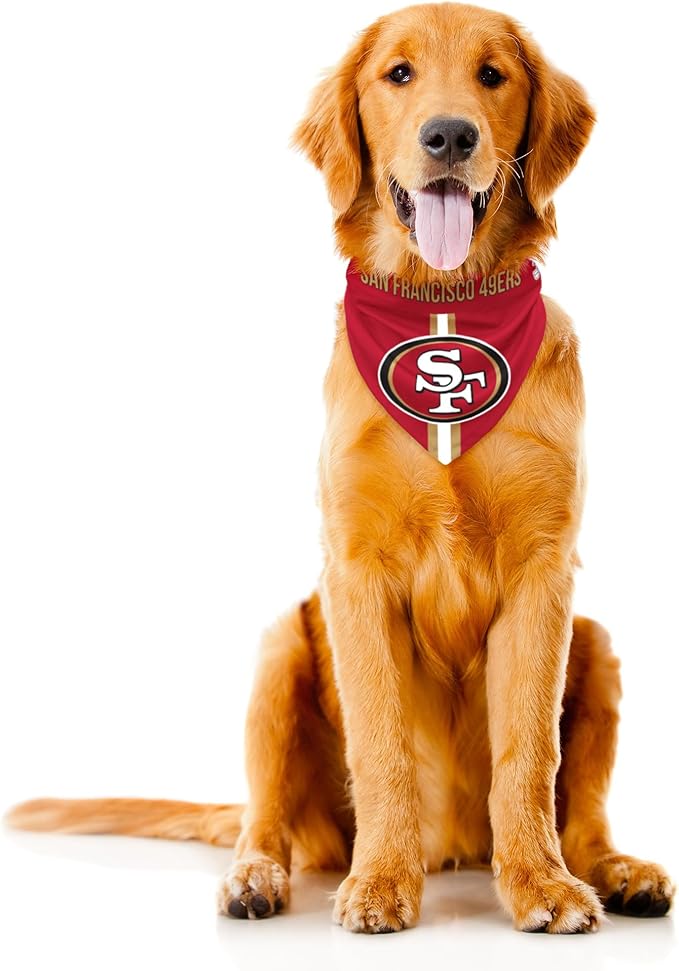 Littlearth NFL San Francisco 49ers Reversible Pet Bandana, X-Small