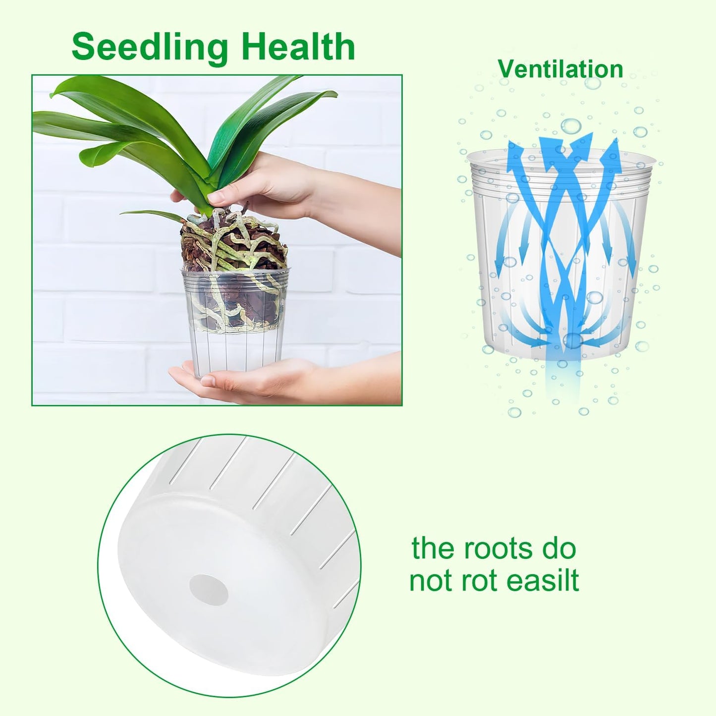 UPINS Clear Nursery Pots 40 Packs 3/4/5/6/7 Inches Plant Pots with Drainage Hole Seedling Transparent Plastic Gardening Pots Durable Seed Starter Pots Reusable for Plants Vegetables