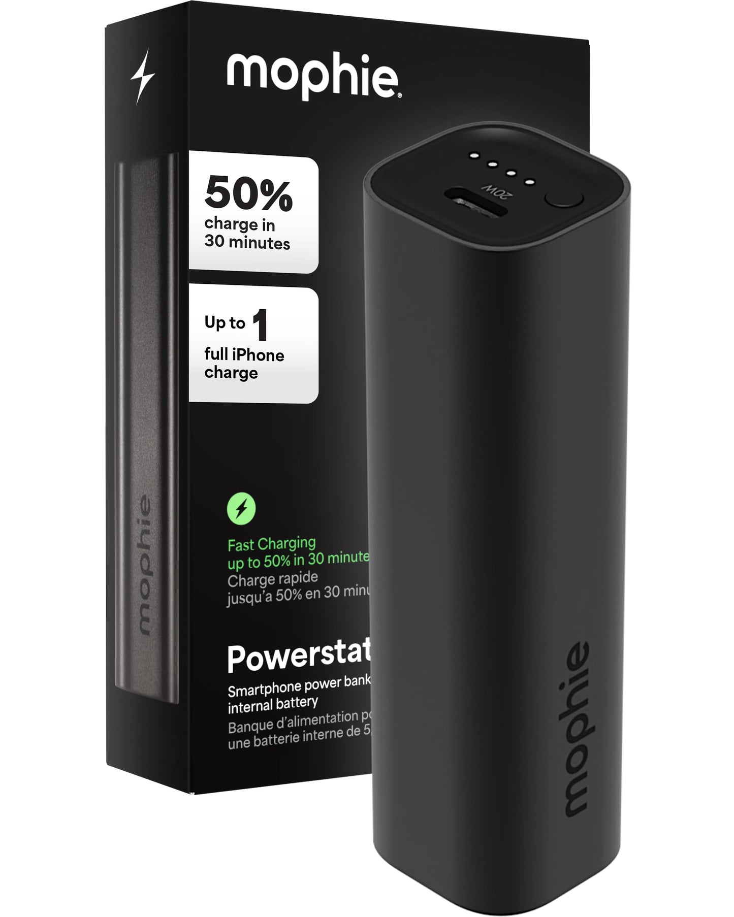 Mophie Powerstation Fast 5,000mAh Power Bank |Portable | 20W, Single-Device