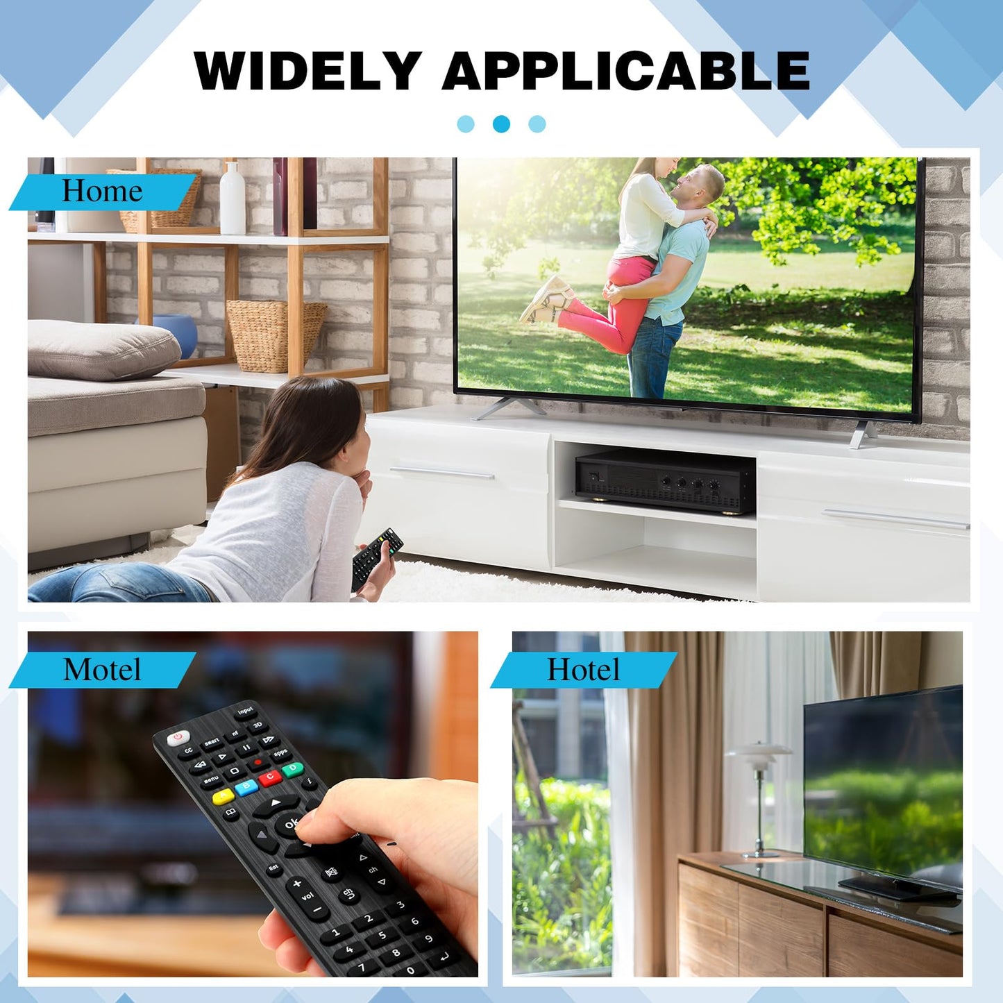 Saysurey 20 Pack TV Remote Universal Replacement Compatible with All Smart TV LED LCD HDTV 3D Series for Motel Hotel Nursing Home
