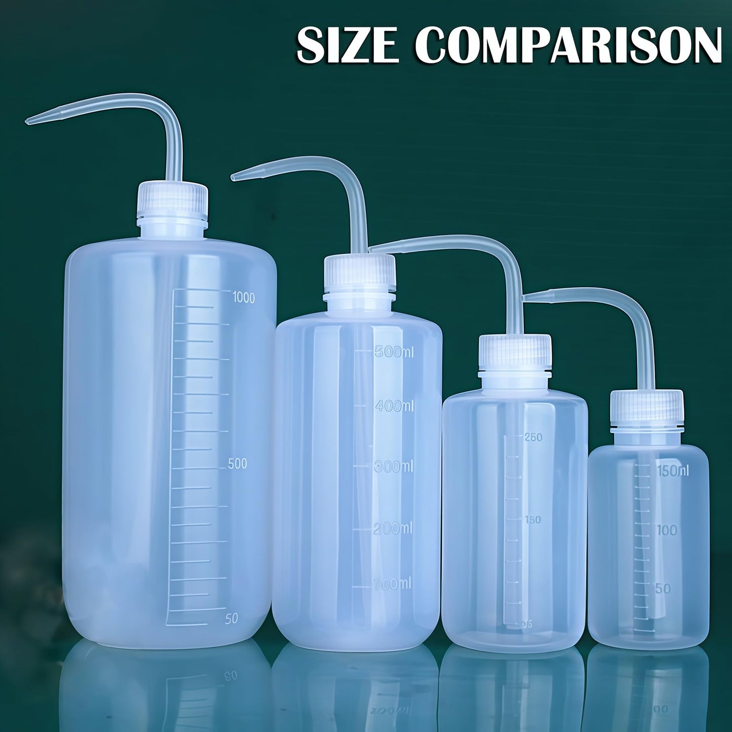 2-Pack 1000ml/34oz Clear Plastic Squeeze Tattoo Bottle with Scaled Narrow Mouth, Lab Squeeze Wash Bottle,Watering Tool for Gardening & Lab Succulent Watering