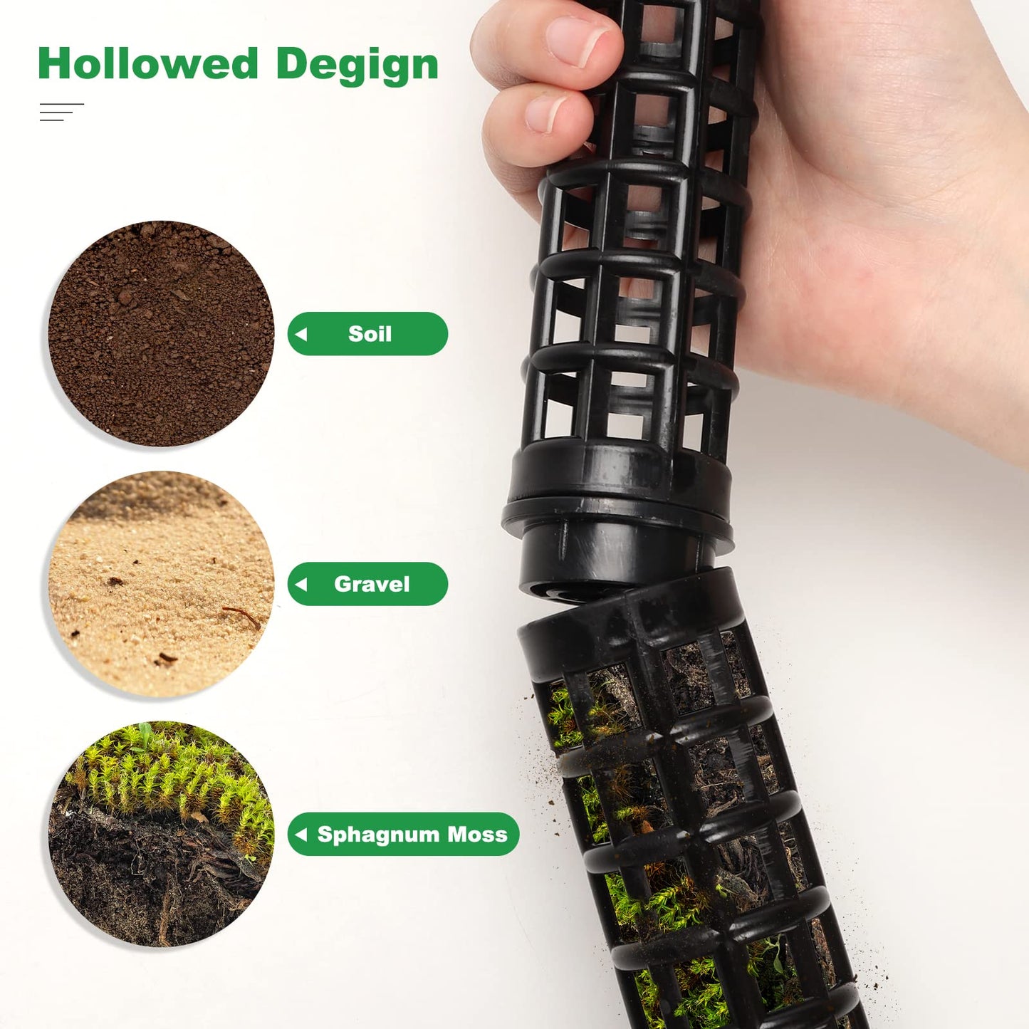 LangRay Moss Pole for Climbing Plants Monstera, Indoor Plant Supports, Plastic Moss Stick, Plant Stake for Garden, Extension Aid Climbing Rob (Black, 6pcs 10inch)