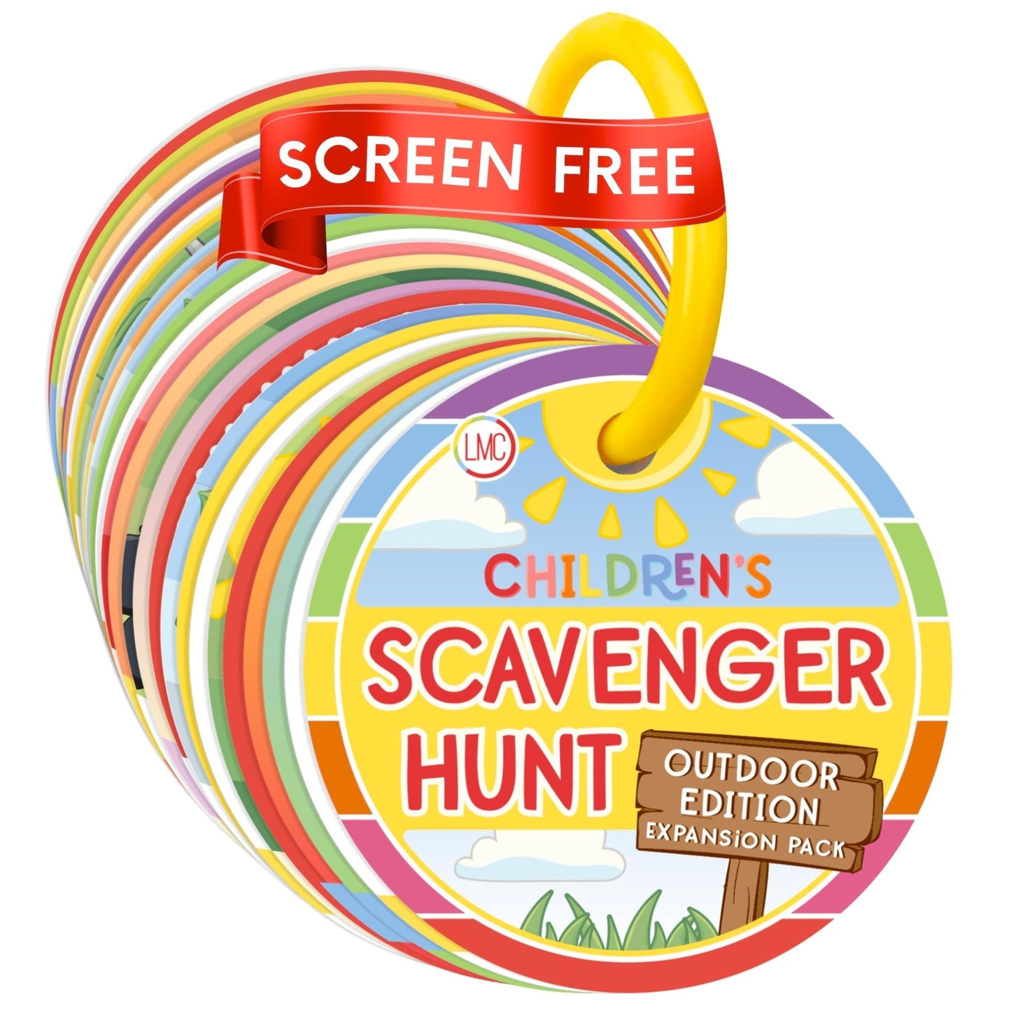 LMC Products Children's Scavenger Hunt | Toddler Activities | Games for 2, 3 Year Old's & Up | Kids Educational Scavenger Hunt Cards (Outdoor Edition - Expanded Version)