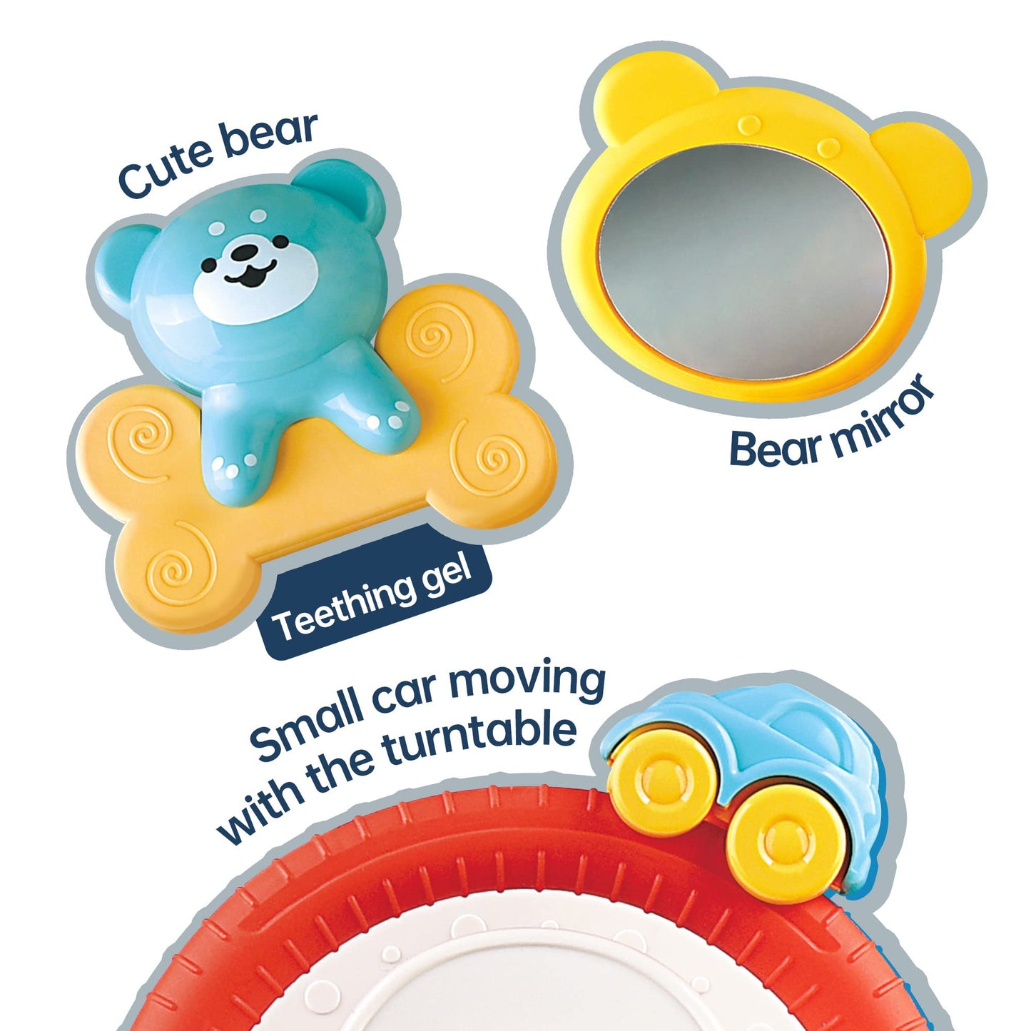 Caterbee Baby car seat Toys with Steering Wheel Center for Long Journeys (Car)