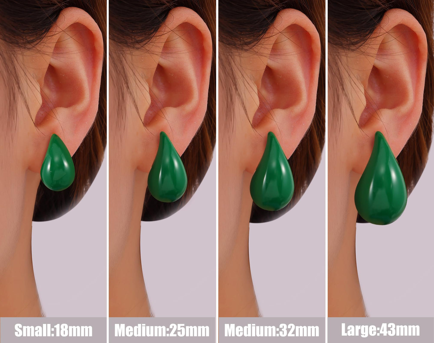 Gacimy Green Teardrop Earrings Dupes for Women, Chunky Drop Earrings for Women with 925 Sterling Silver Post, 0.7 Inches Green