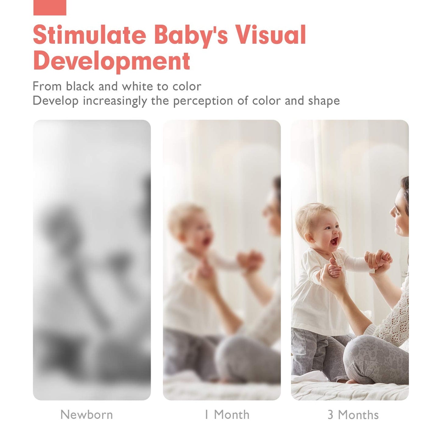 hahaland Flash Cards Baby Visual Stimulation Cards for 0-3-6-12-36 Months, 0-3 Months Infant Newborn Tummy Time Toys Gifts 6''×6'' Large for Sensory Development Black White Card Set