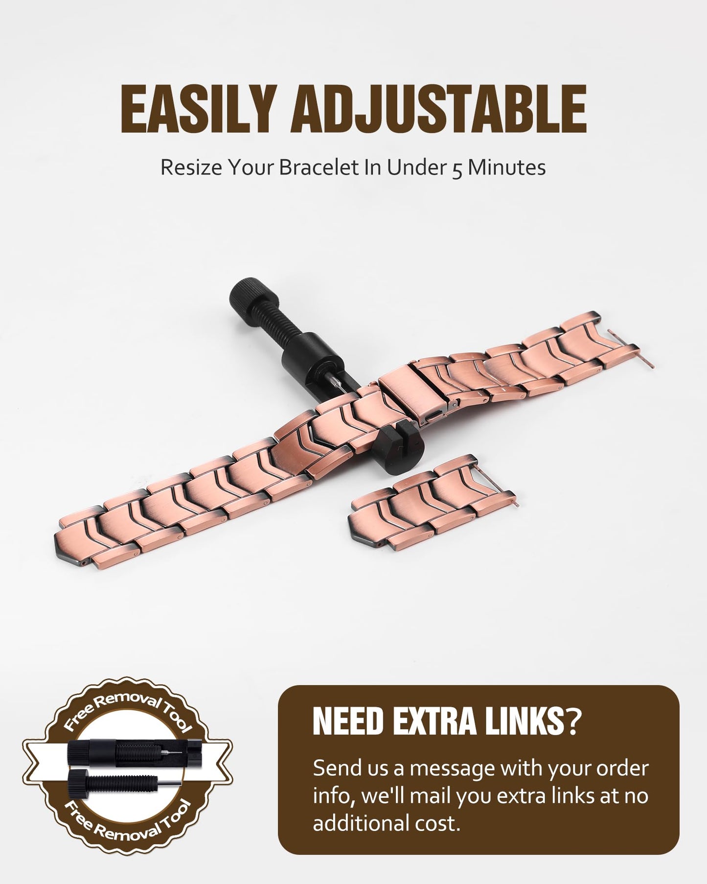 Jecanori 3X Strength Copper Magnetic Bracelet for Men,Pure Copper Bracelet for Men,Ideal Gift