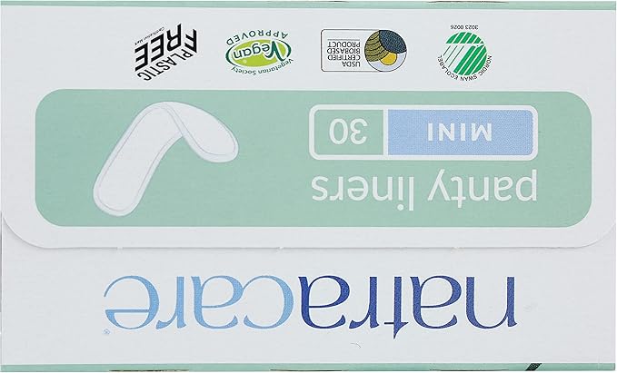 Natracare Natural Organic Mini Panty Liners, Made with Certified Organic Cotton, Ecologically Certified Cellulose Pulp and Plant Starch (10 Pack, 300 Liners Total)…