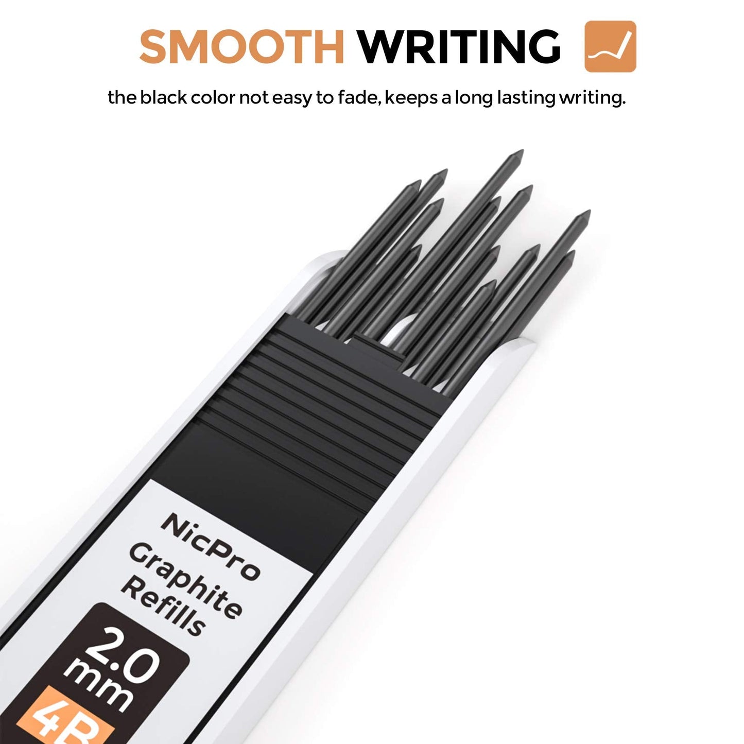 Nicpro 2mm Metal Mechanical Pencil Set, 2PCS Lead Holder 2.0 mm Marker Artist Carpenter Pencils with 120 Graphite Lead Refill (HB 2H 4H 2B 4B & Color), 2 Eraser for Drafting, Drawing Writing Sketching