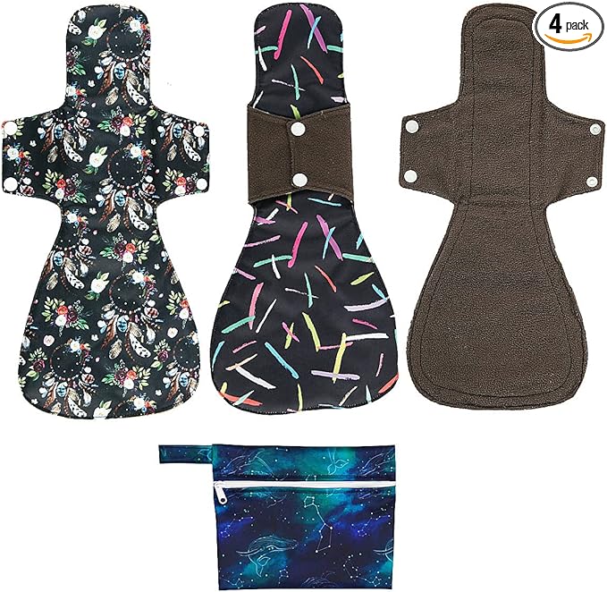 Washable Cloth Menstrual Pads/Mama Cloth/Reusable Sanitary Pads (Blue Whale, 16 inch/Overnight)