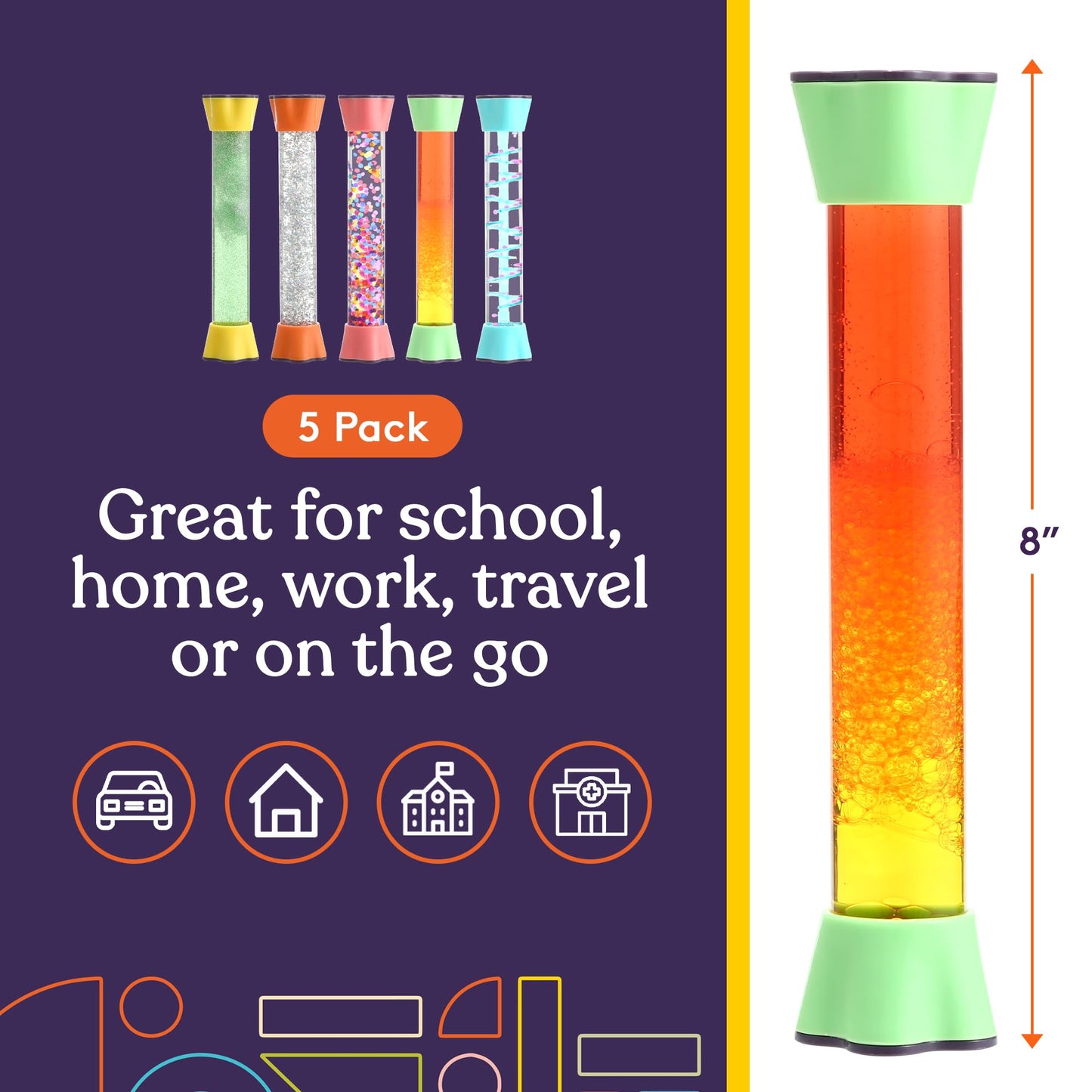 Special Supplies Liquid Motion Bubbler Toy Cool Tubes Colorful Hourglass Timer with Droplet Movement, Bedroom, Sensory Play for Home or School (Style 4)