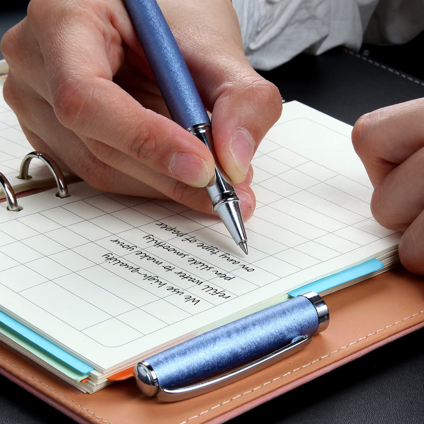 Zalantan Nice pens,luxury pen with cace,fancy pens Ballpoint Pen Smooth writing experience stylish design effortless writing executive pen-Gift Box with 0.5mm Black Extra 2 Refill (Blue)
