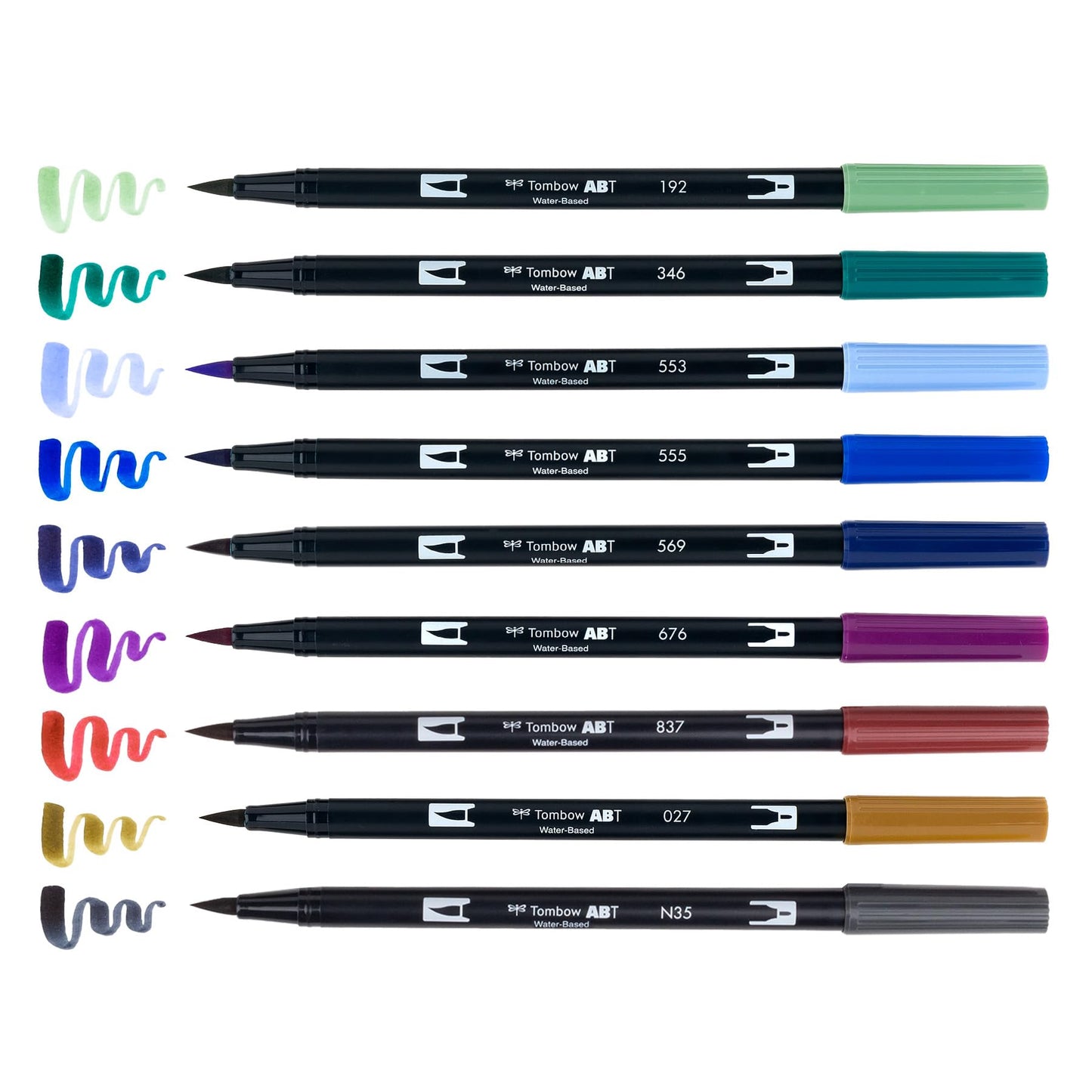Tombow 56257 Dual Brush Pen Art Markers, Dragons, 10-Pack, Water-Based Ink, for Hand Lettering, Watercolor, Fine Art, Illustrations