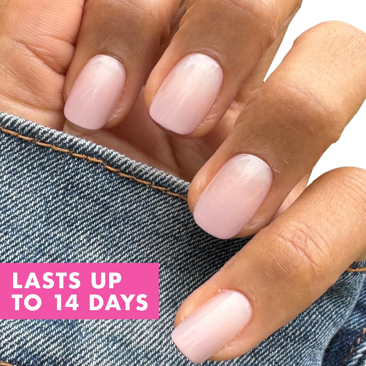 Olive & June Minimalist Instant Mani Press On Nails (Glue) | 42 Fake Nails, 21 Sizes | Non-Toxic, Long-Lasting Barely-There Look | Salon-Quality at Home | Short, Squoval | CDJ Syrup Gradient