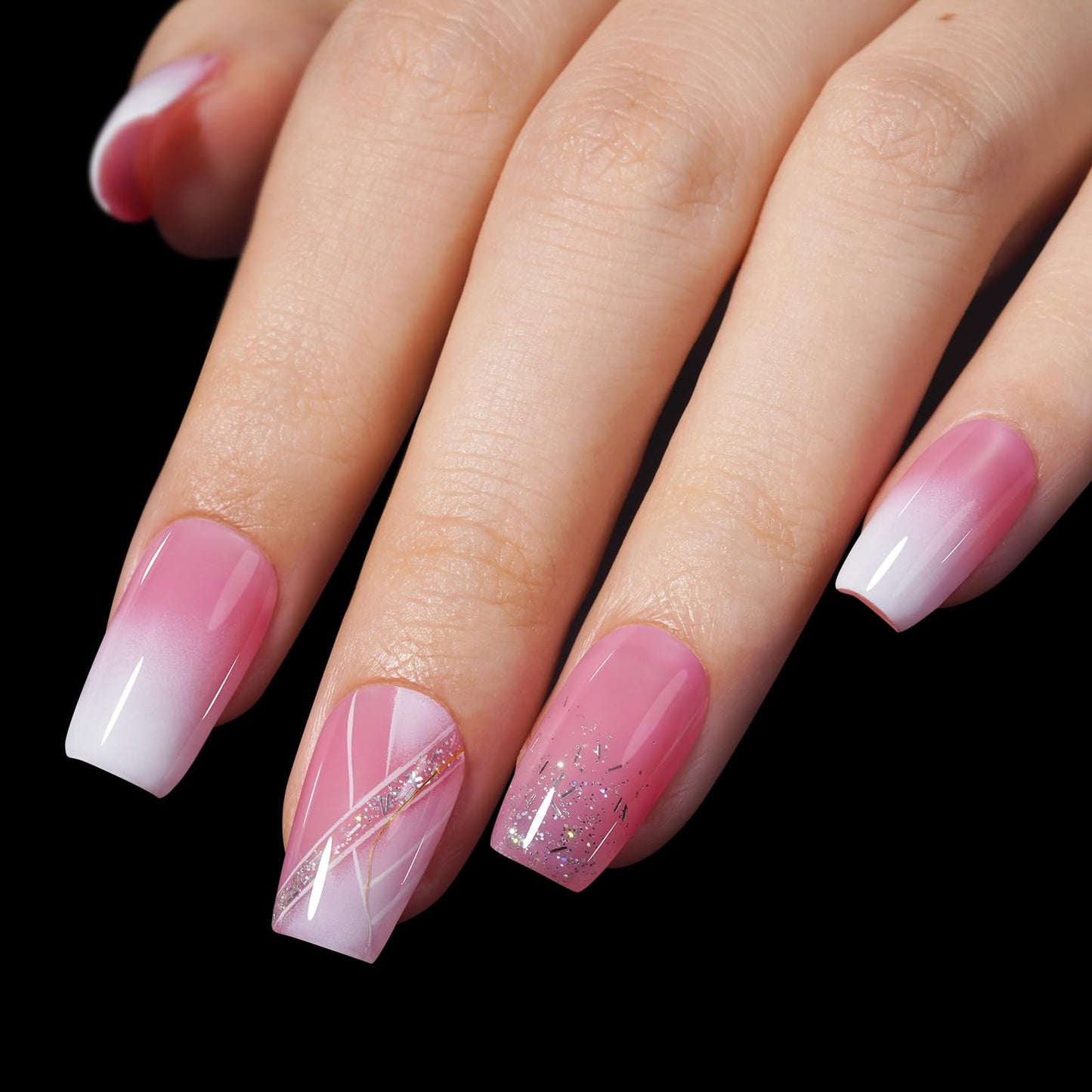 AILLSA Short Coffin Nail Tips 450PCS Full cover Double-sided Matte Gel Nail Tips Adhesion Pre-Shaped Press on Nails Tips for Home DIY Nail Arts Salon 15 Sizes