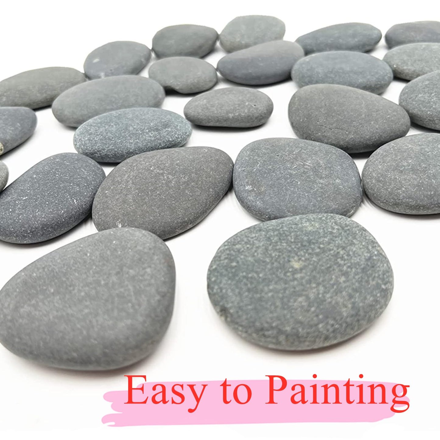 lifetop 50PCS Painting Rocks, Natural DIY Rocks Flat & Smooth Kindness Rocks for Arts, Crafts, Decoration, Medium & Small Rocks for Painting ，1.5"-3"Hand Picked for Painting Rocks