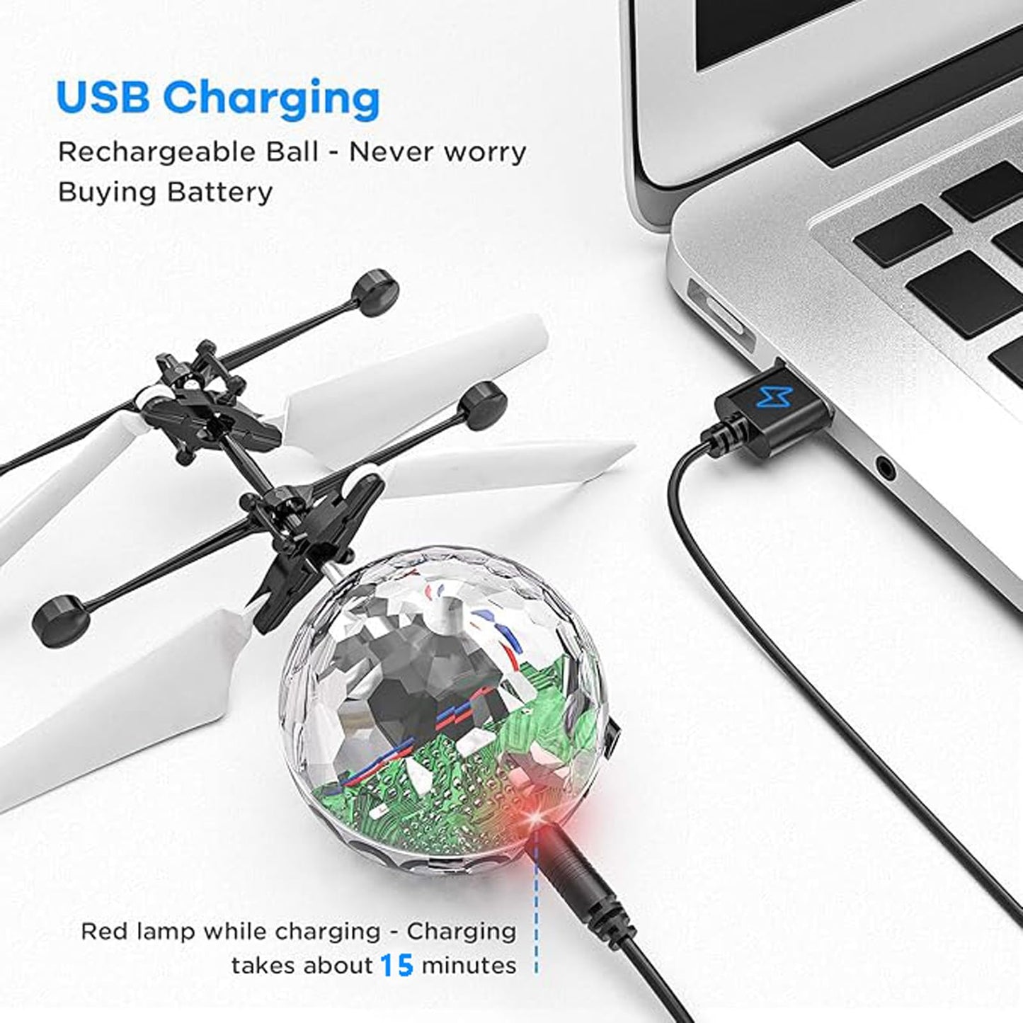 Inductive Flying Crystal Ball, Suspended Flying Ball with Lights, Infrared Sensor Aircraft Toy