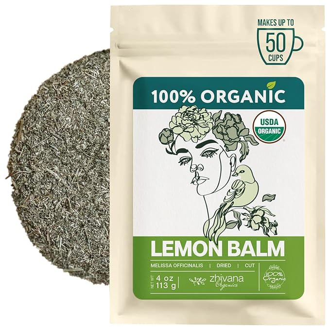 Organic Lemon Balm Leaves (4oz.) - Lemon Balm Tea Organic - Loose Leaf Melissa Tea - Te de Tolonjil - Natural Support for Stress Response, Sleep, Digestion