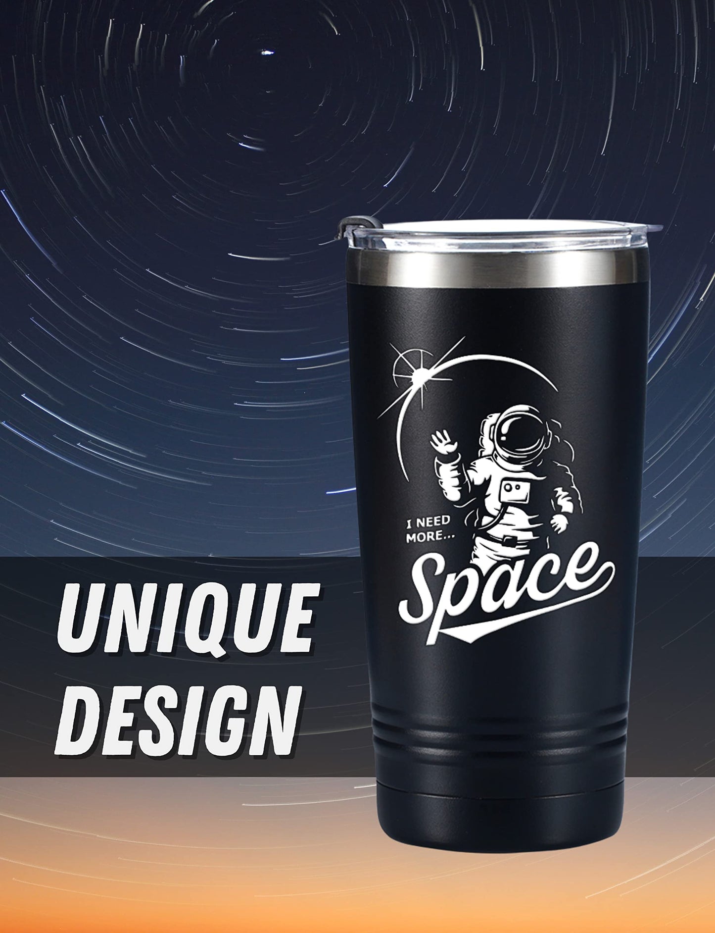 Onebttl Space Astronomy Introvert Gifts - I Need More Space Astronaut Tumbler - Science Travel Coffee Mug for Men Teens 20oz