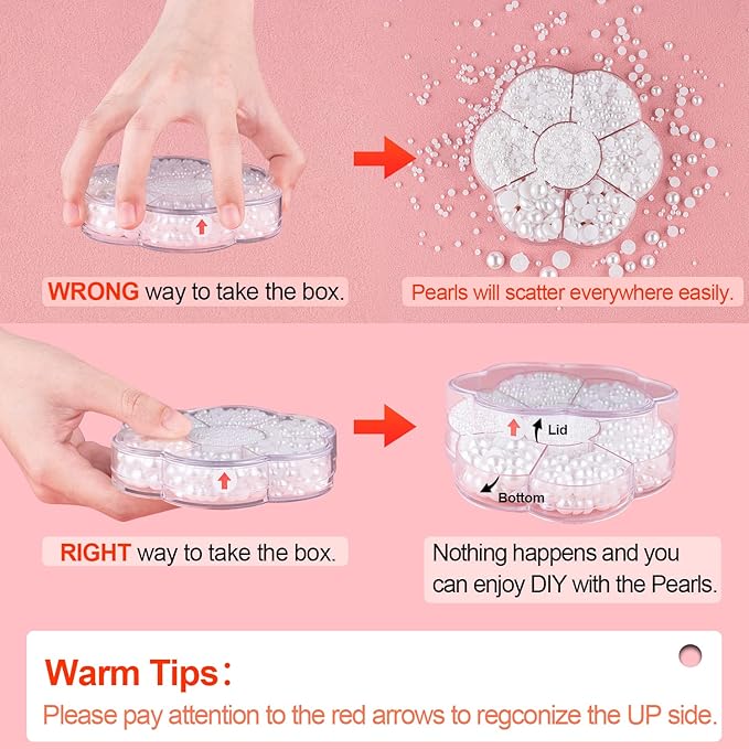 Nail Art Flat Back Half Round Pearl Kits 3, Mixed Sizes 6000 Pcs Silver Small Pearls for Nails with Picking Tools for Graduation Cap Decorations Home DIY Body Face Craft Salon Use