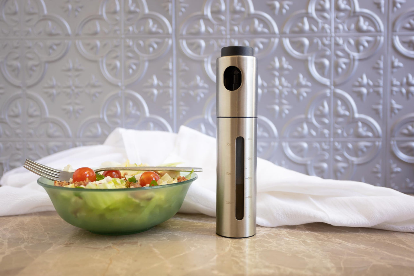 Fox Run Olive Oil Sprayer Bottle, 7" x 1.5" Stainless Steel Oil Mister