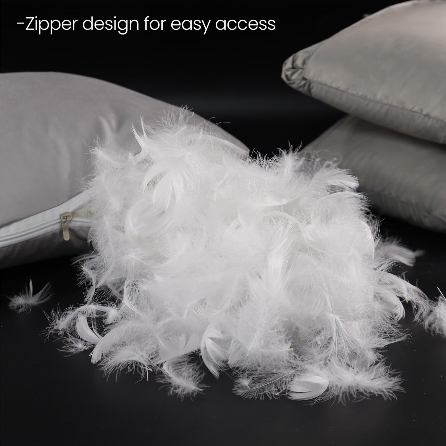 MOOX Down Feathers Pillow Stuffing Filling for DIY Projects Premium Natural 5/95 Goose Feather Down Soft Fluffy Perfect for Pillow Cushions Bedding Pillow Couch Dog Bed Upholstery Crafts (1.0, Pounds)