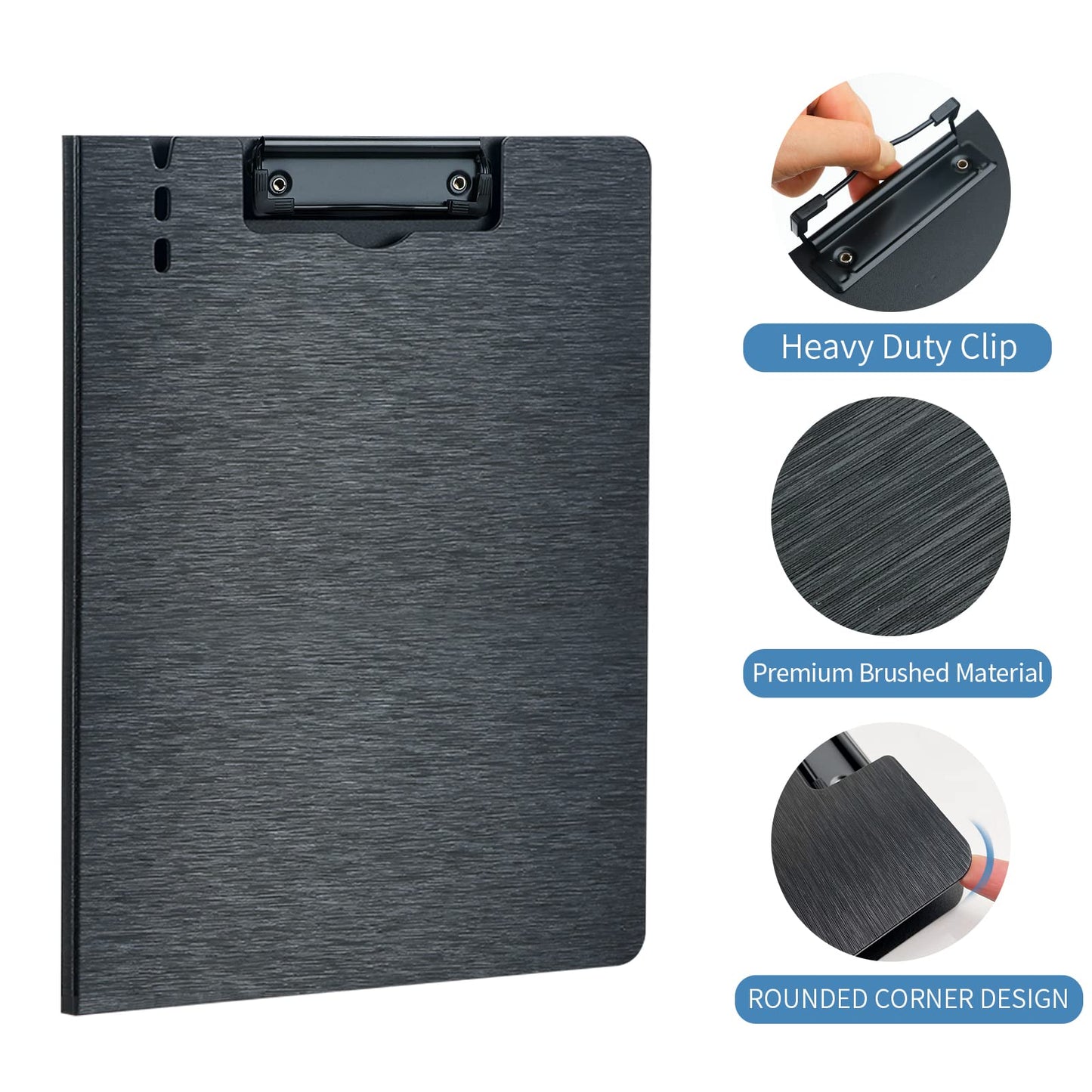 A4 Clipboard Folder,5 Pack Foldable Clipboards with Pocket,Clip Board for Office School Business Classroom(Black)